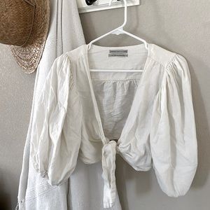 Urban Ourfitters linen blend crop blouse